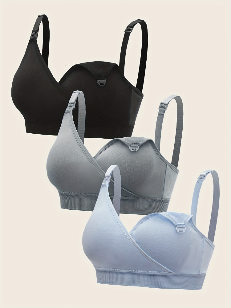 Nursing Bra Sleep - 3 PCS Set Breathable Front Open