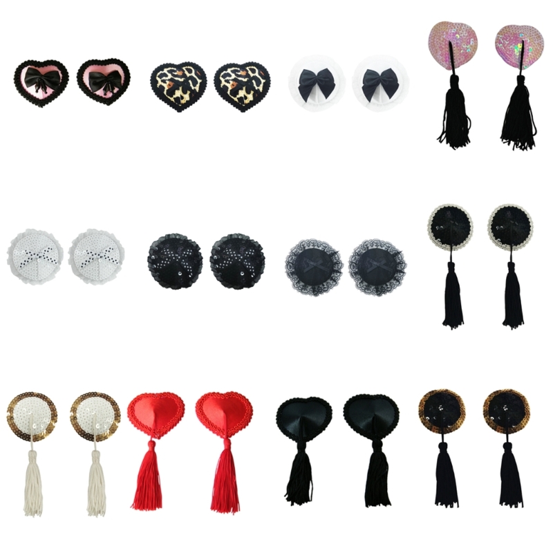 Women Sequins Tassels Pasties  - Nipple Cover Pasties 评论和价格